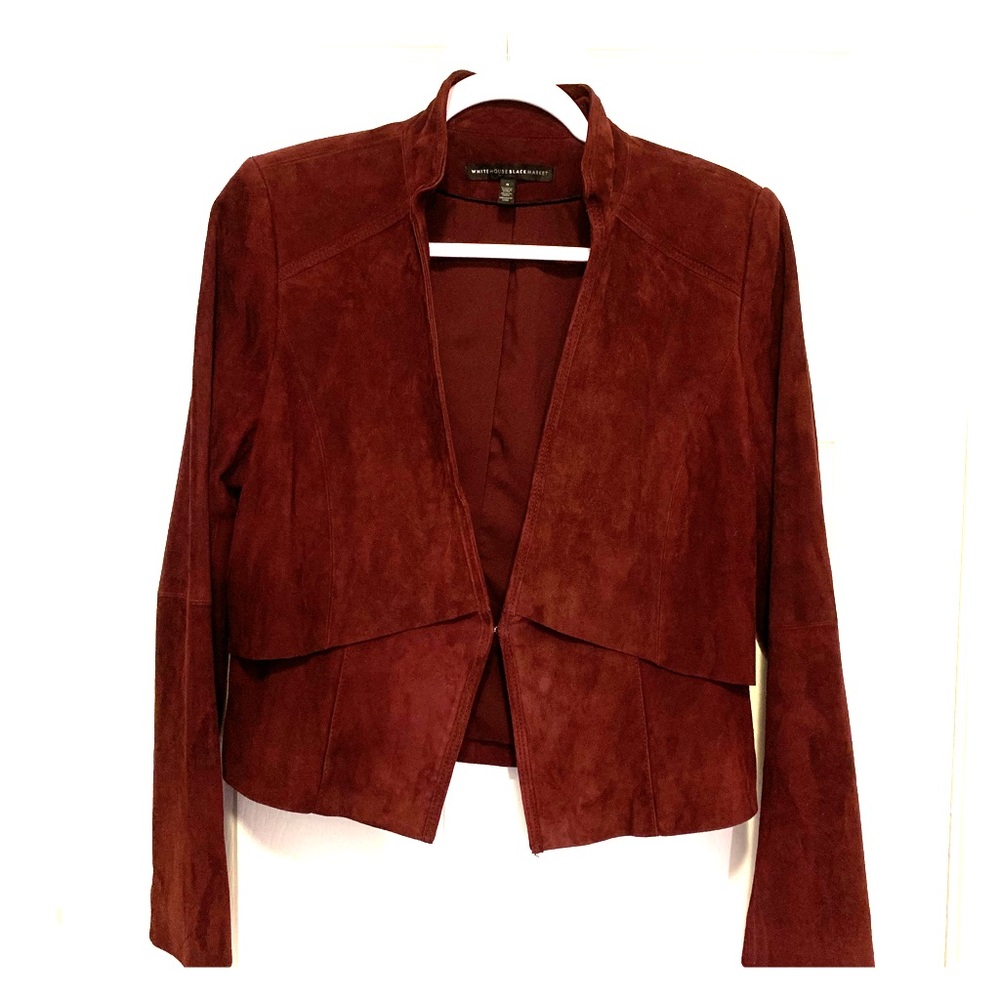 Beautiful burgundy leather cropped jacket